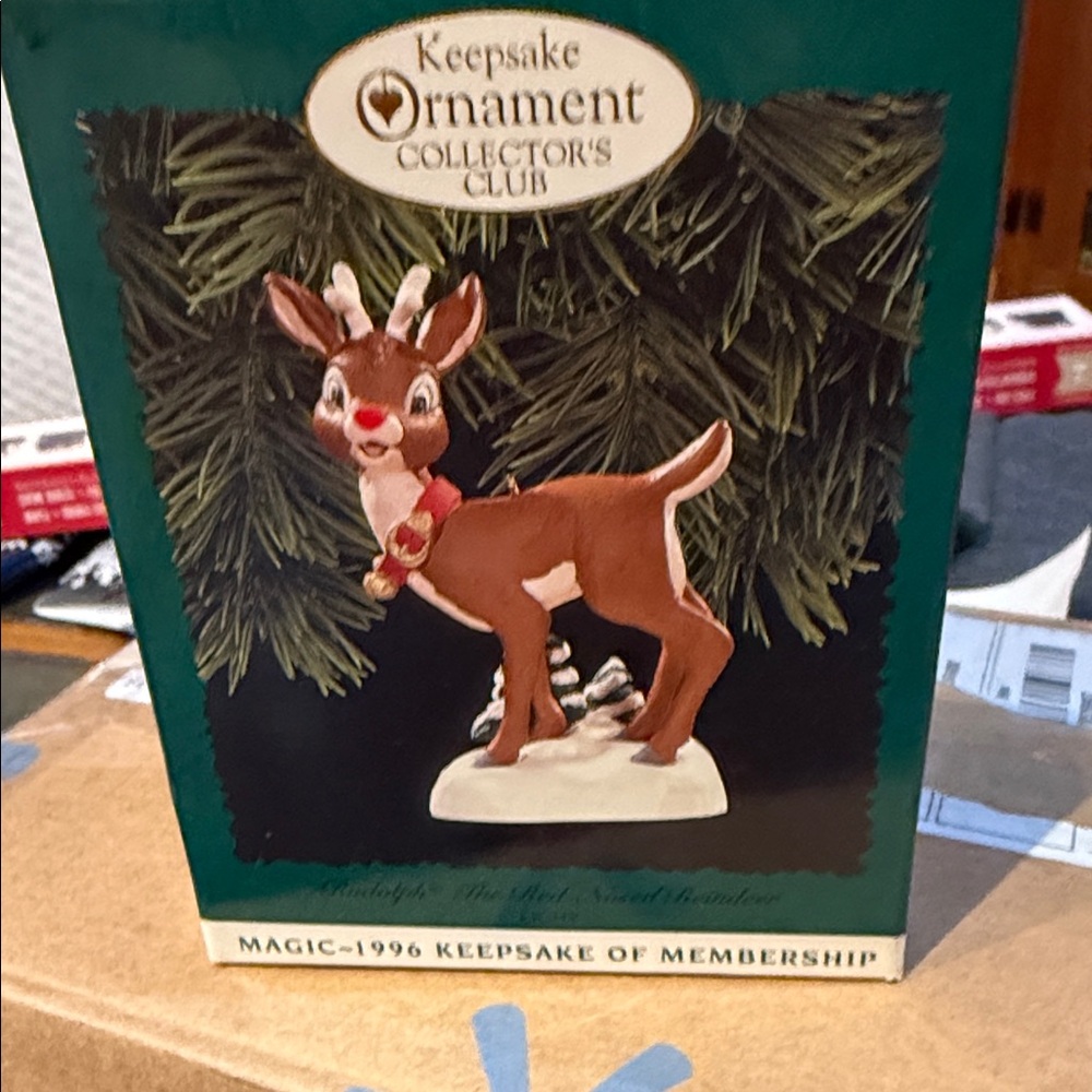 1996 Rudolph the red nosed reindeer ornament 
Nose lights up with tree light